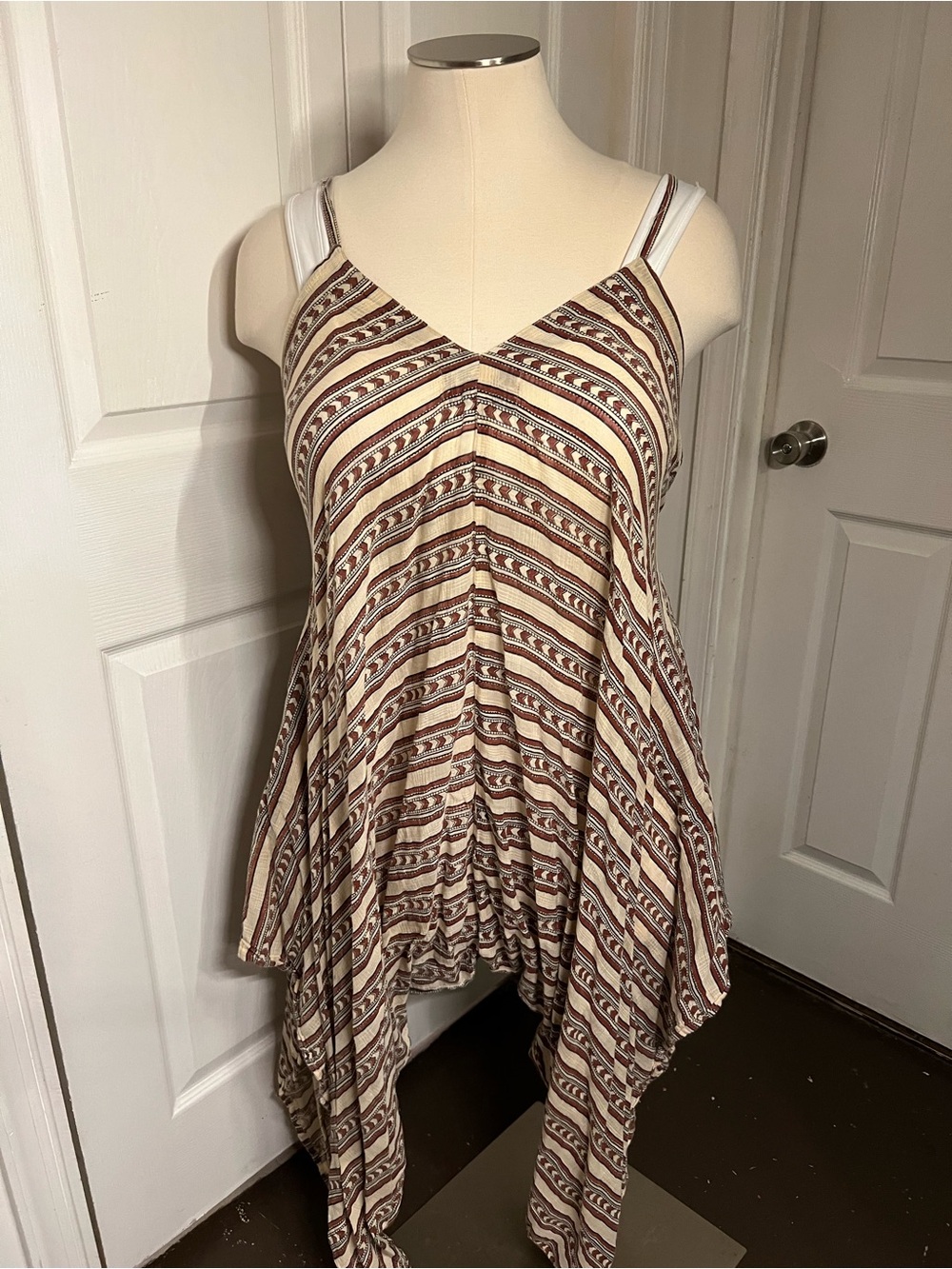 Boho Striped Jumper Dress Tunic Cami Earthy Festival size S/M